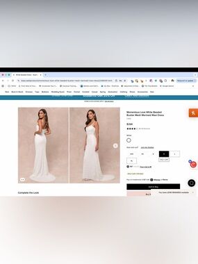 Lulu's White Beaded Strapless Mermaid Maxi Dress